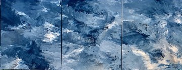  wave Oil Painting - crest of a wave triptych abstract seascape